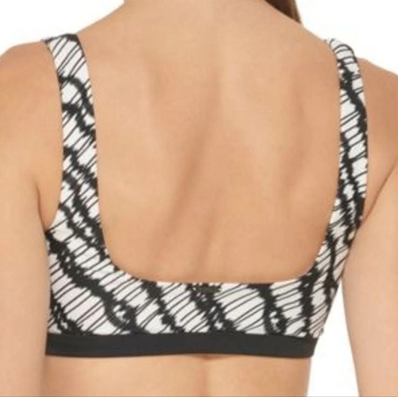 NWT DKNY Printed Square Neck Bikini Top Swimsuit/Sports Bra Large - Picture 2 of 10